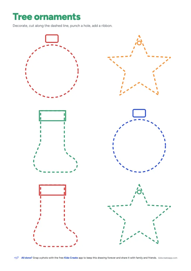 Preview of the Decorate & Cut Ornaments printable