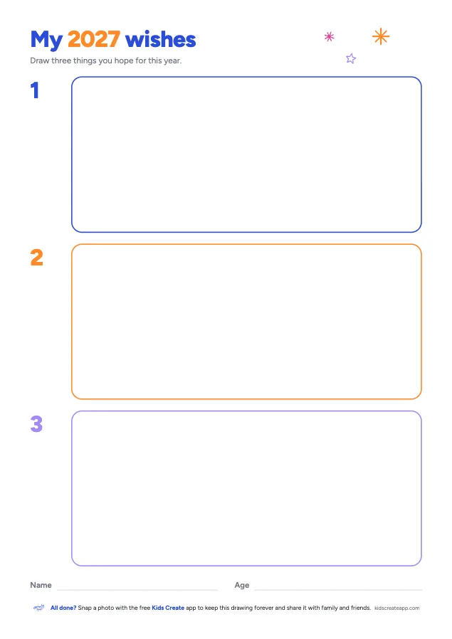Preview of the My 2027 Wishes printable